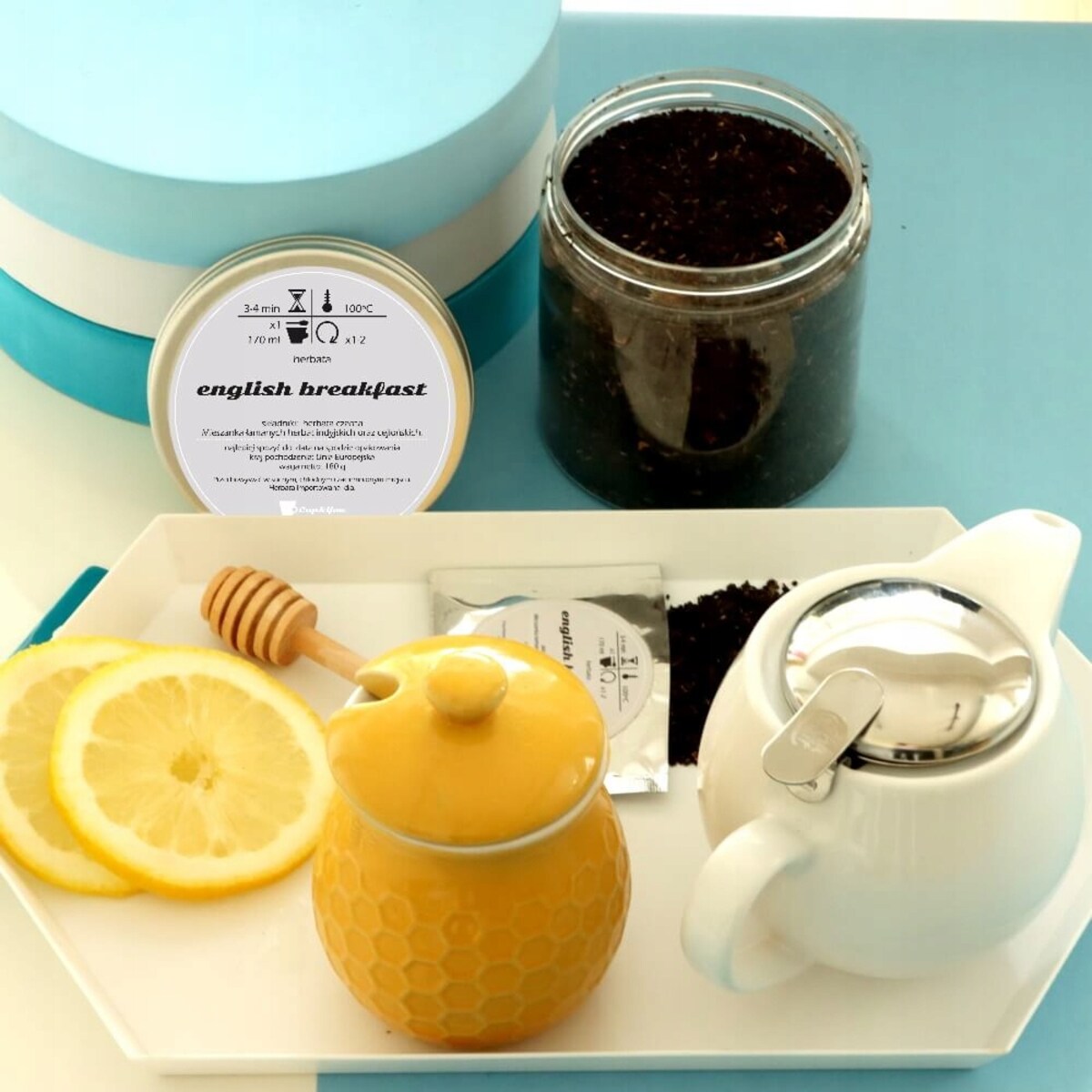 Herbata czarna ENGLISH BREAKFAST mieszanka o mocnym i pełnym aromacie - herbata liściasta sypana mieszanka napar susz - gotowa na prezent upominek