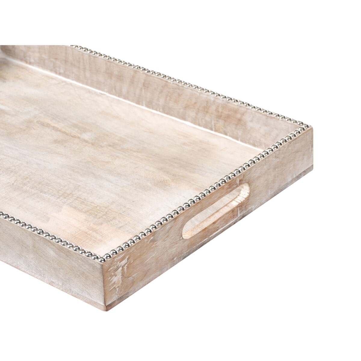 Zestaw 2 tac do serwowania QUENA Drewno mango Jasnobrązowy