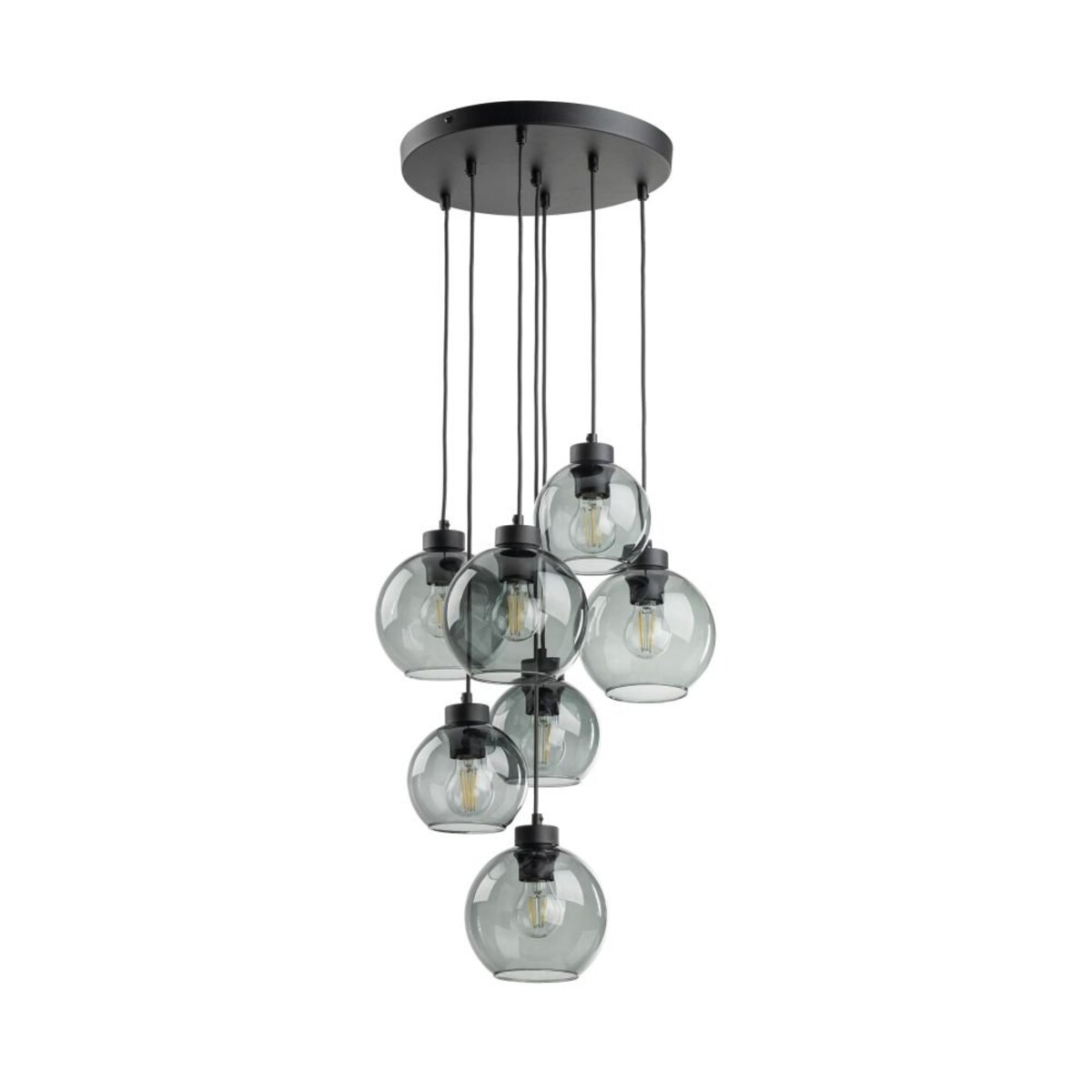 Lampa wisząca CUBUS GRAPHITE TK Lighting 10207, 7xE27, grafitowa, regulowana wysokość, nowoczesna do salonu i jadalni