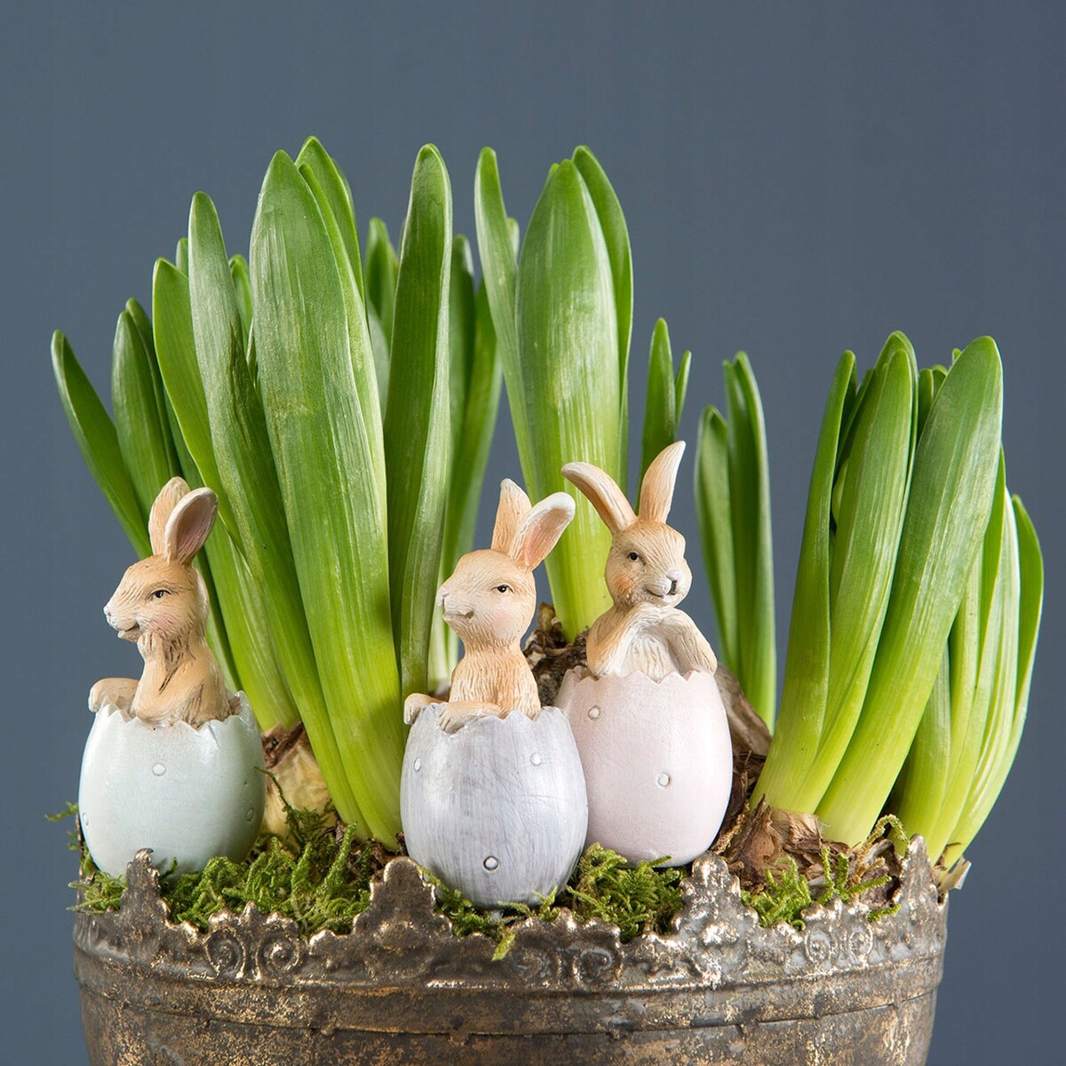 OZDOBA DO DONICZKI WIELKANOCNA NA WIELKANOC ZAJĄCZKI JAJKA DEKORACJA 3 szt.