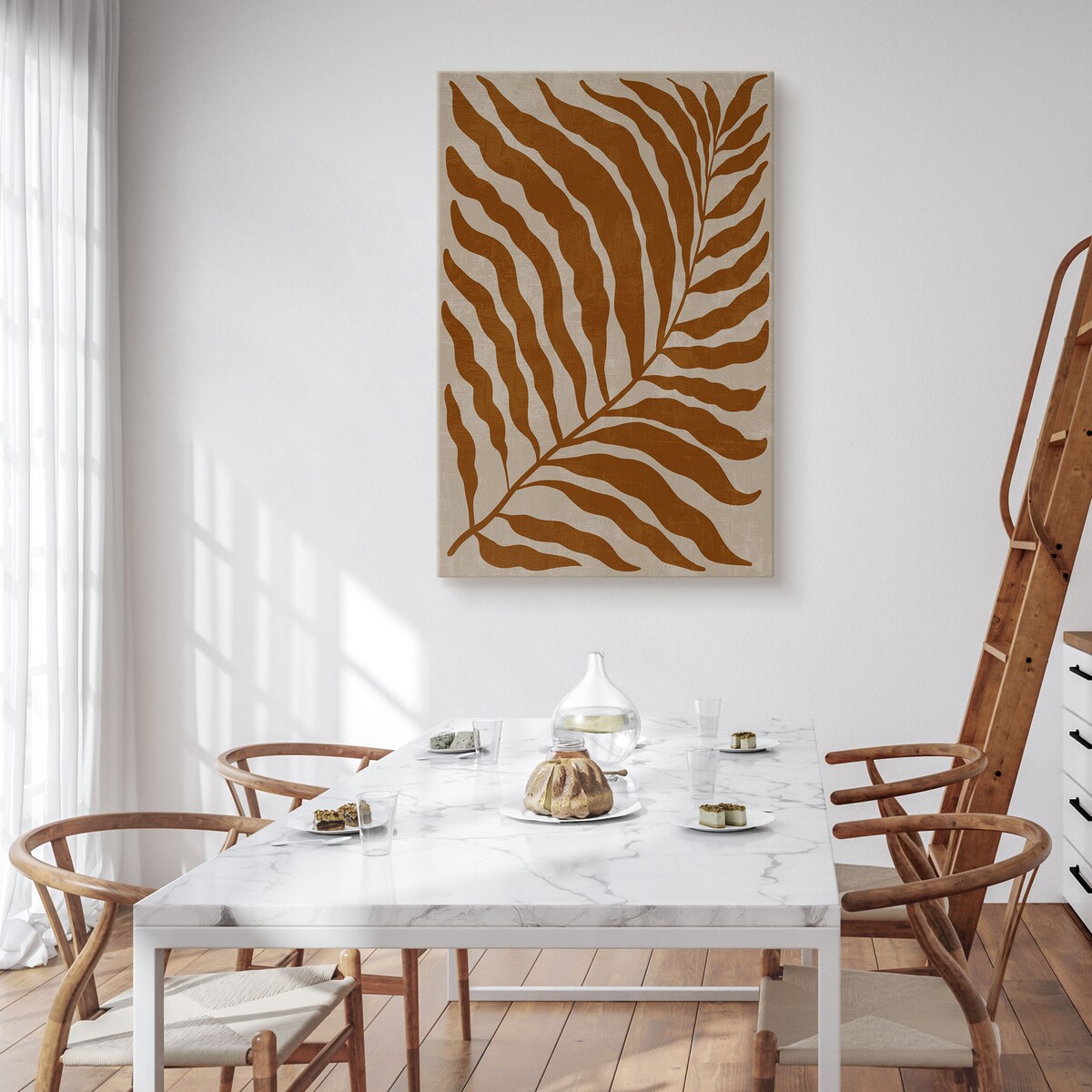 Obraz Brązowy Suszony Liść Palmy 80x120cm