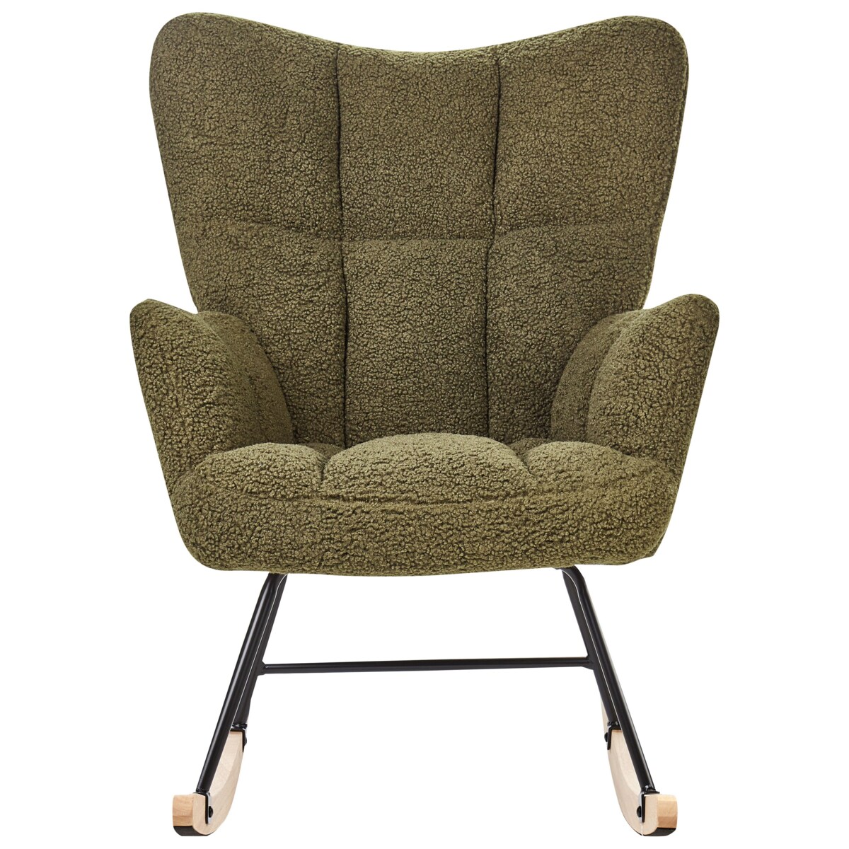 Fotel bujany OULU Boucle Ciemnozielony