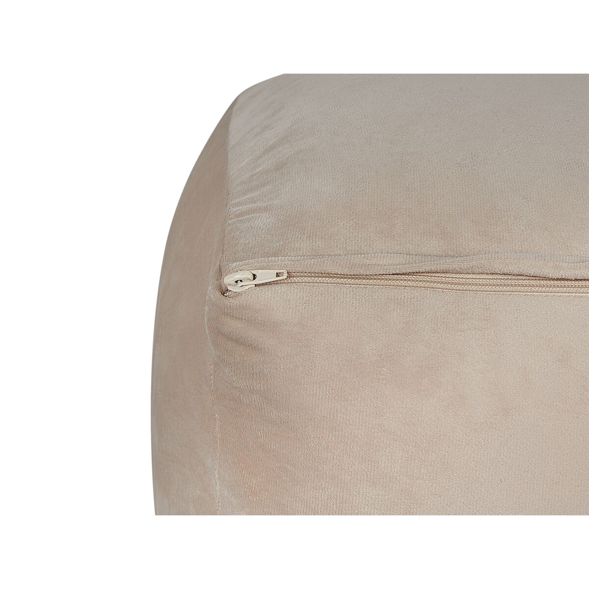 Puf welurowy 50 x 50 x 30 cm beżowy DAREYN