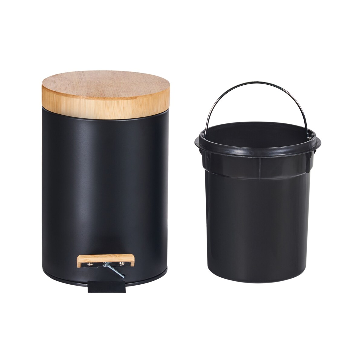Zestaw 2 koszy na śmieci z pedałem 3 L ECOSMART Metal Czarny