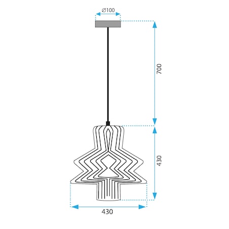 Lampa Sufitowa Wisząca App1458-1Cp Czarny, Metal