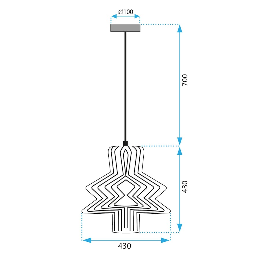 Lampa Sufitowa Wisząca App1458-1Cp Czarny, Metal