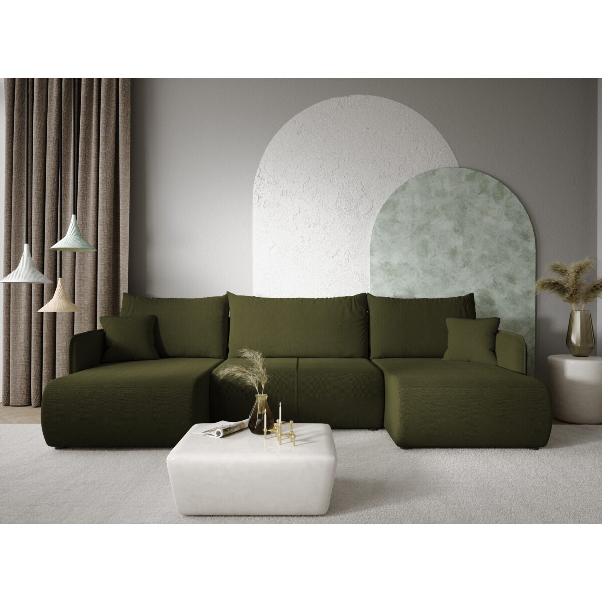 Narożnik FOREST U z funkcją spania Kolor: Curio 39