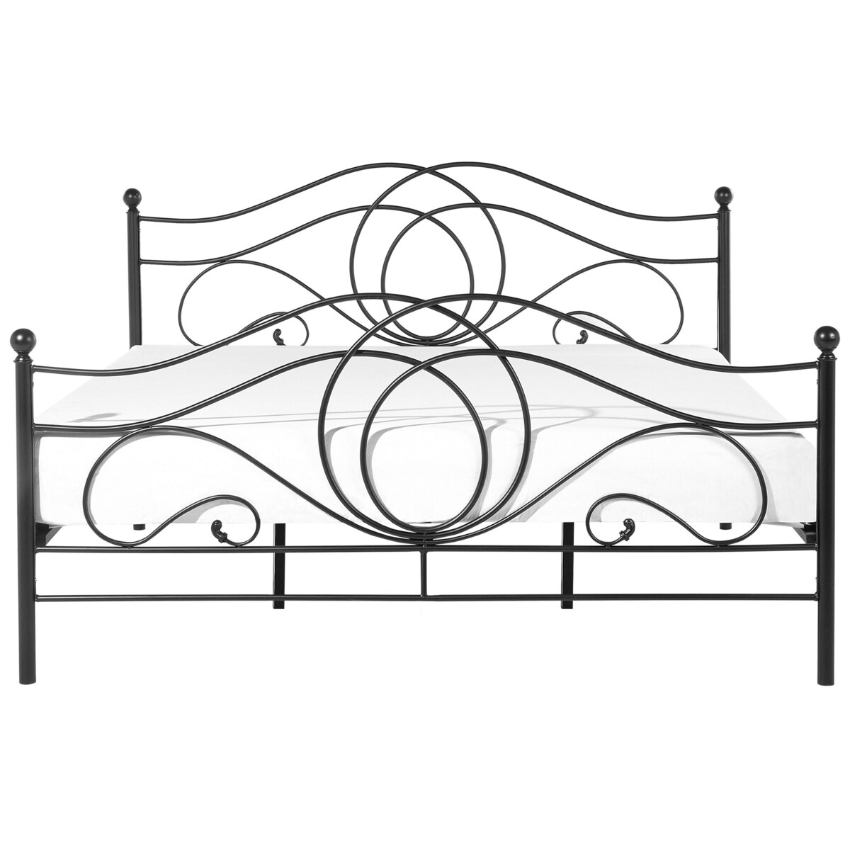 Łóżko metalowe 180 x 200 cm czarne LYRA