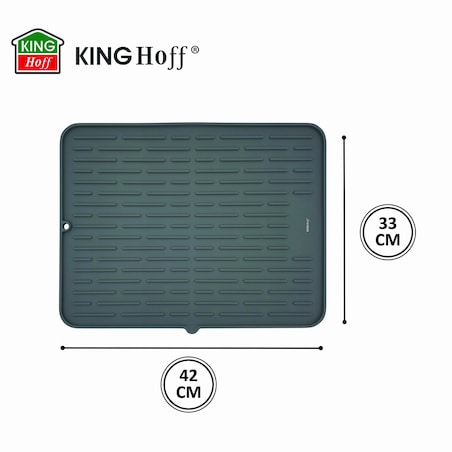 Mata do suszenia naczyń silikonowa 42x33cm szara KINGHOFF
