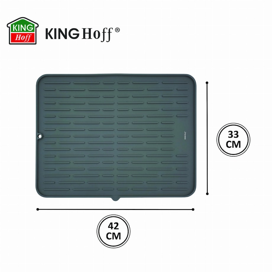 Mata do suszenia naczyń silikonowa 42x33cm szara KINGHOFF