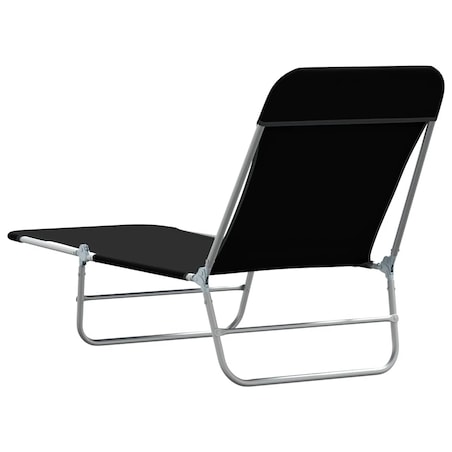 vidaXL Składane leżaki, 2 szt., stal i tkanina, czarne