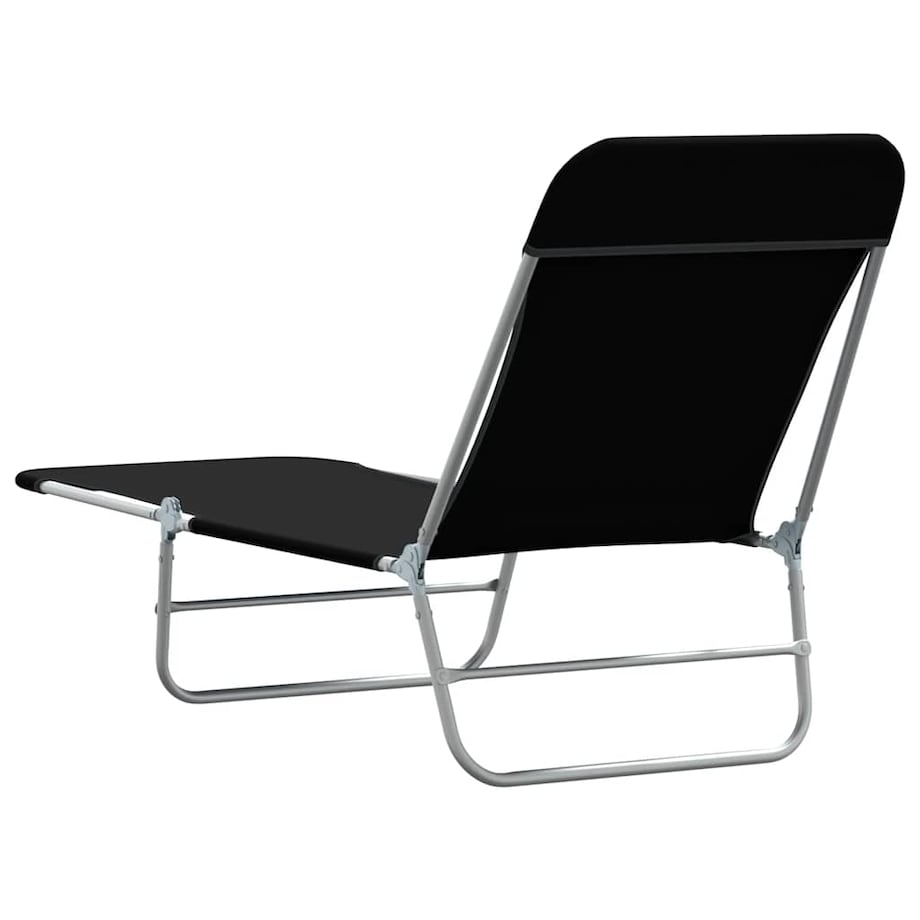 vidaXL Składane leżaki, 2 szt., stal i tkanina, czarne