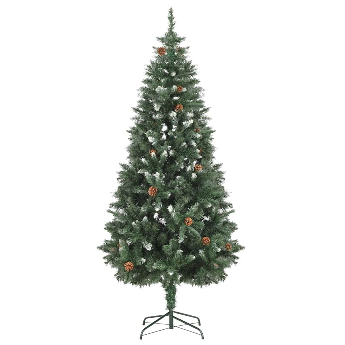 vidaXL Sztuczna choinka z lampkami, bombkami i szyszkami, 180 cm