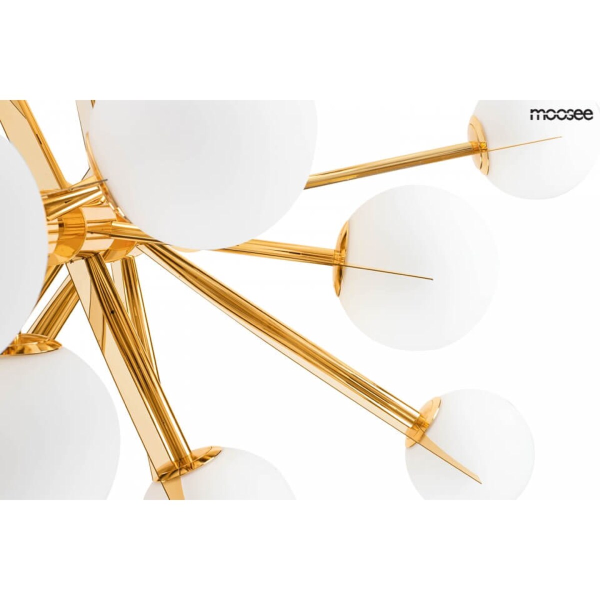 Lampa wisząca kulista Solei MSE010100141 Moosee wielopunktowa biały złota