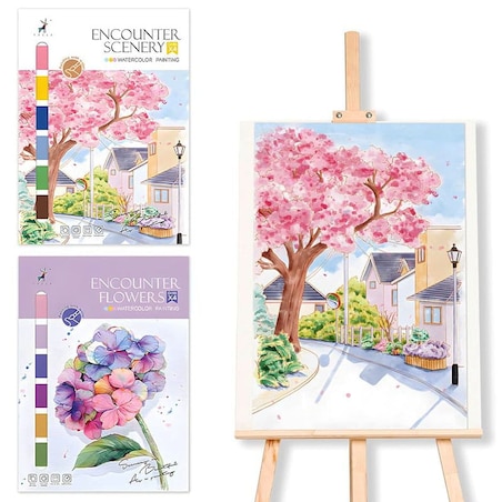 Malowanie akwarelą - Pejzaż miejski - 4 elementy