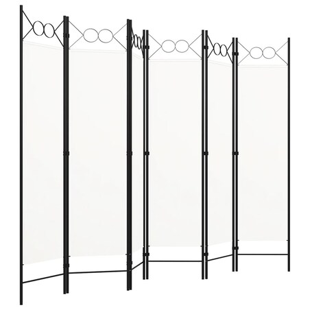 vidaXL Parawan 6-panelowy, biały, 240 x 180 cm