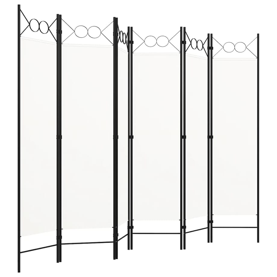 vidaXL Parawan 6-panelowy, biały, 240 x 180 cm