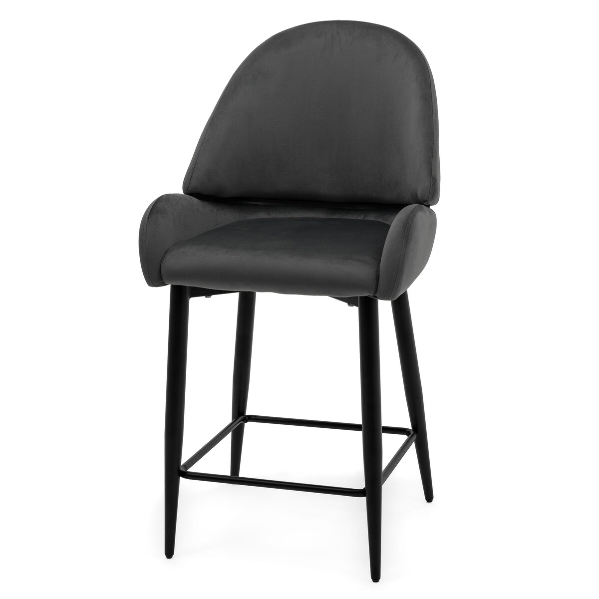 Hoker tapicerowany welurowy do salonu BERGAMO szary