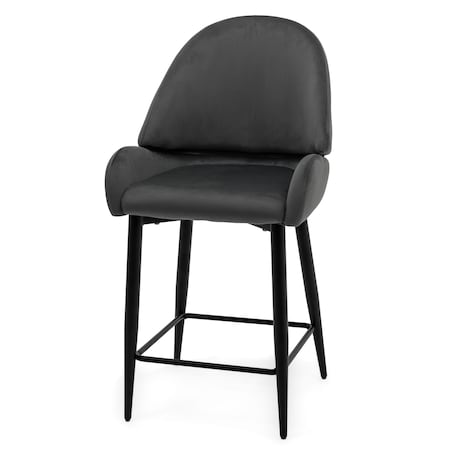 Hoker tapicerowany welurowy do salonu BERGAMO szary