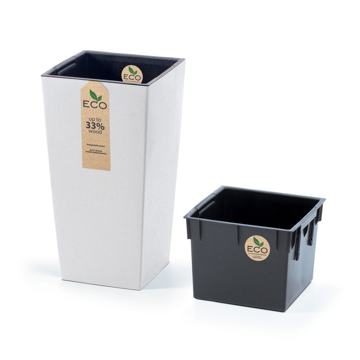 Donica Doniczka Ogrodowa 19,5 Cm Na Taras Do Ogrodu Domu Eco Wood Biała