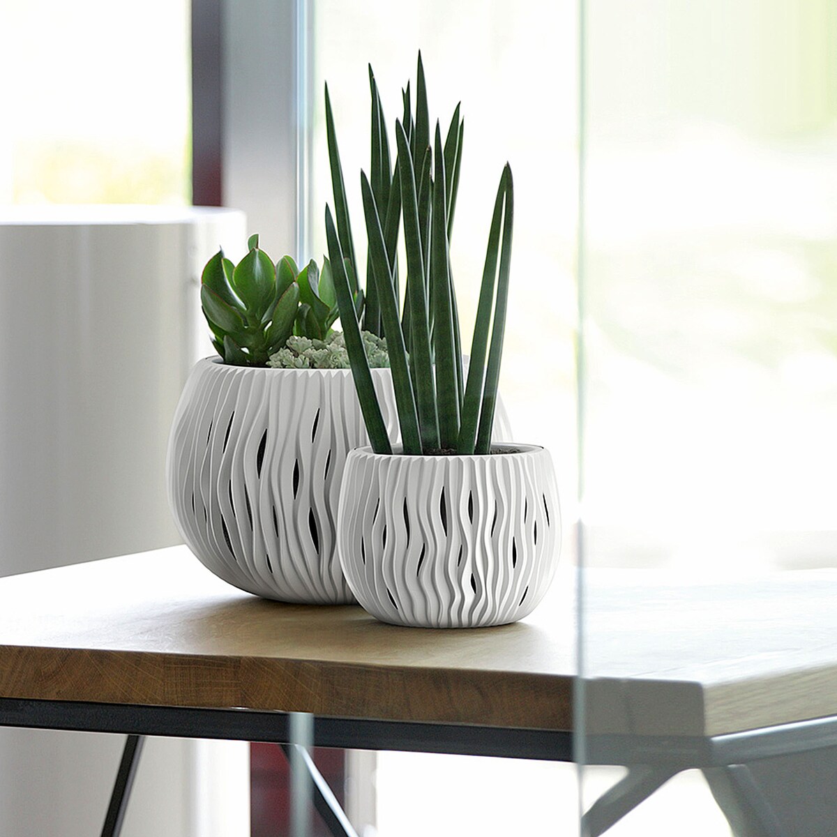 Doniczka Donica Do Kwiatów Dekoracyjna Na Stół 29 cm