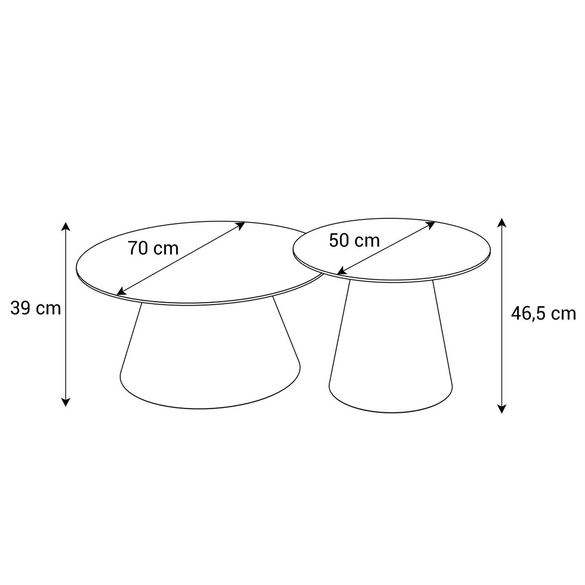 Okrągła ława 2w1 CARTELLE czarny marmur