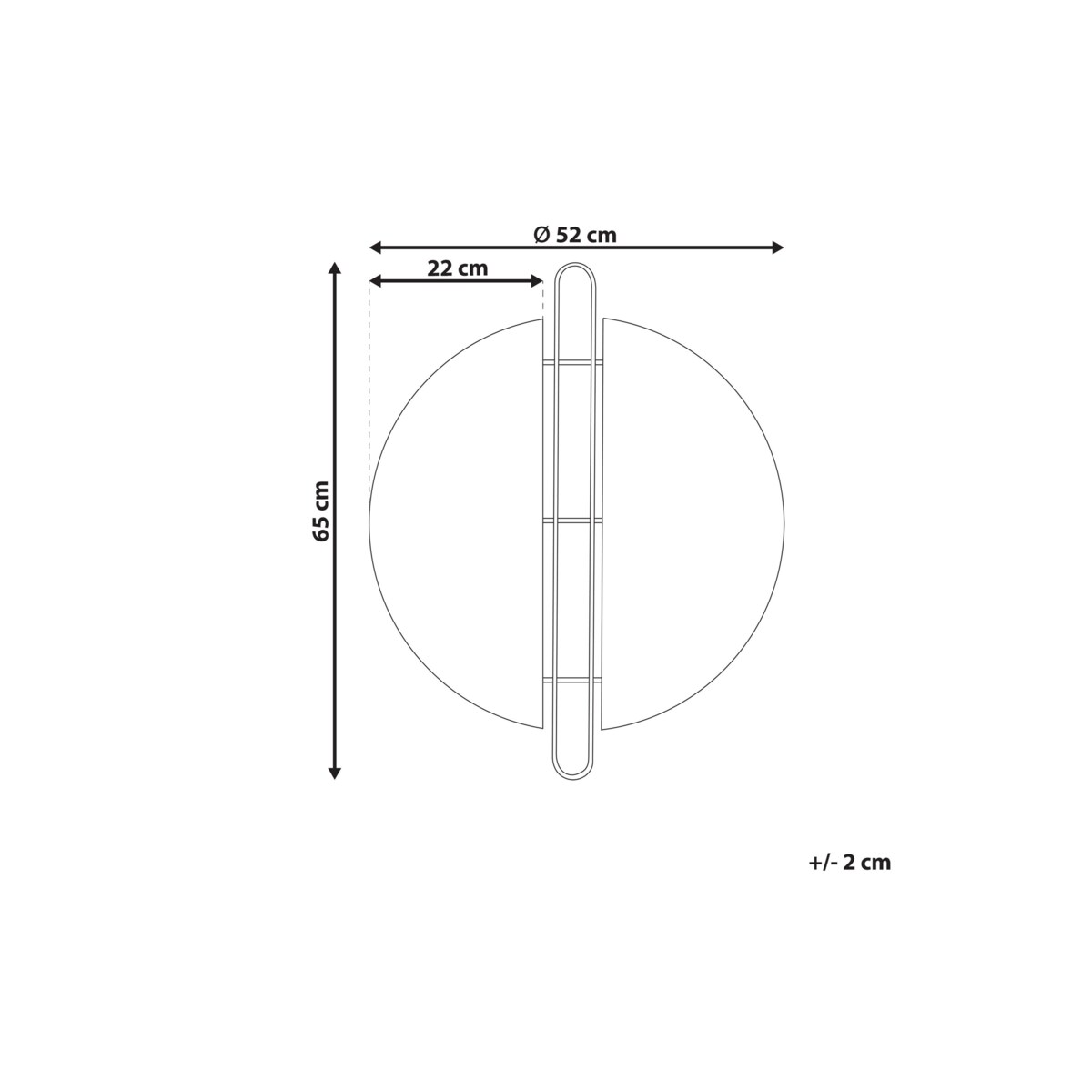 Lustro ścienne ATTIN 52 cm 65 cm Złoty