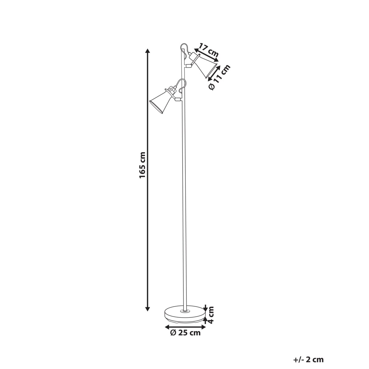 Lampa podłogowa regulowana metalowa beżowa MOYOLA