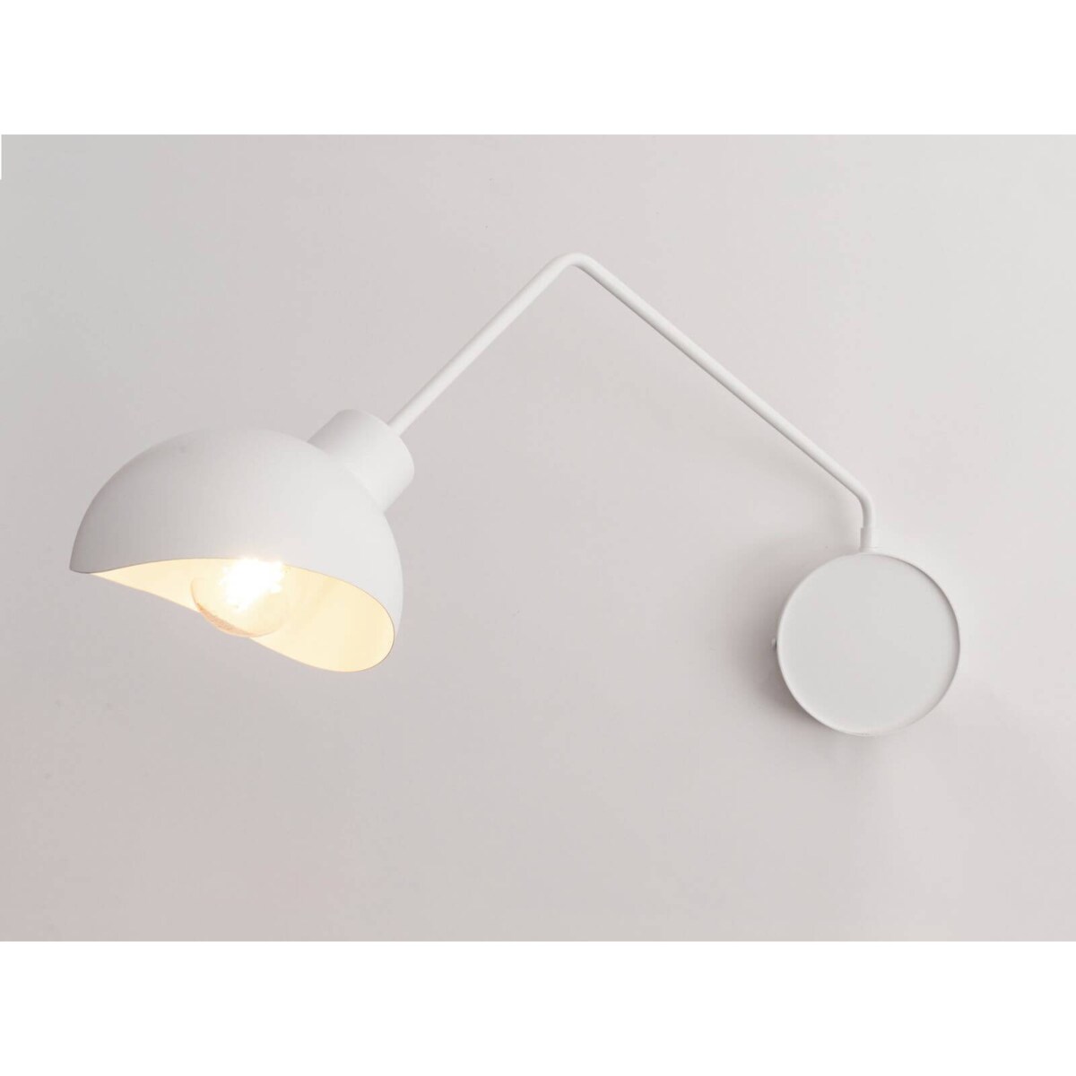 Metalowy kinkiet minimalistyczny Roy do sypialni biały