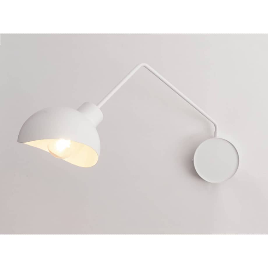 Metalowy kinkiet minimalistyczny Roy do sypialni biały