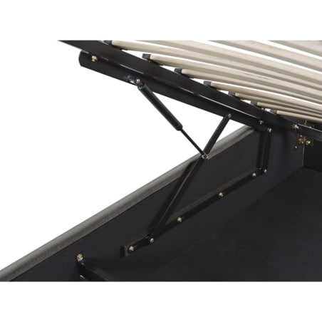 Łóżko z pojemnikiem tapicerowane 90 x 200 cm szare DINAN