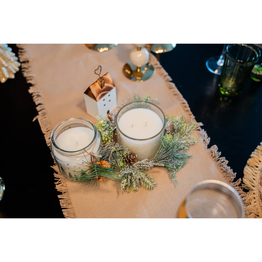 Świąteczna świeca ze stroikiem, 315 g