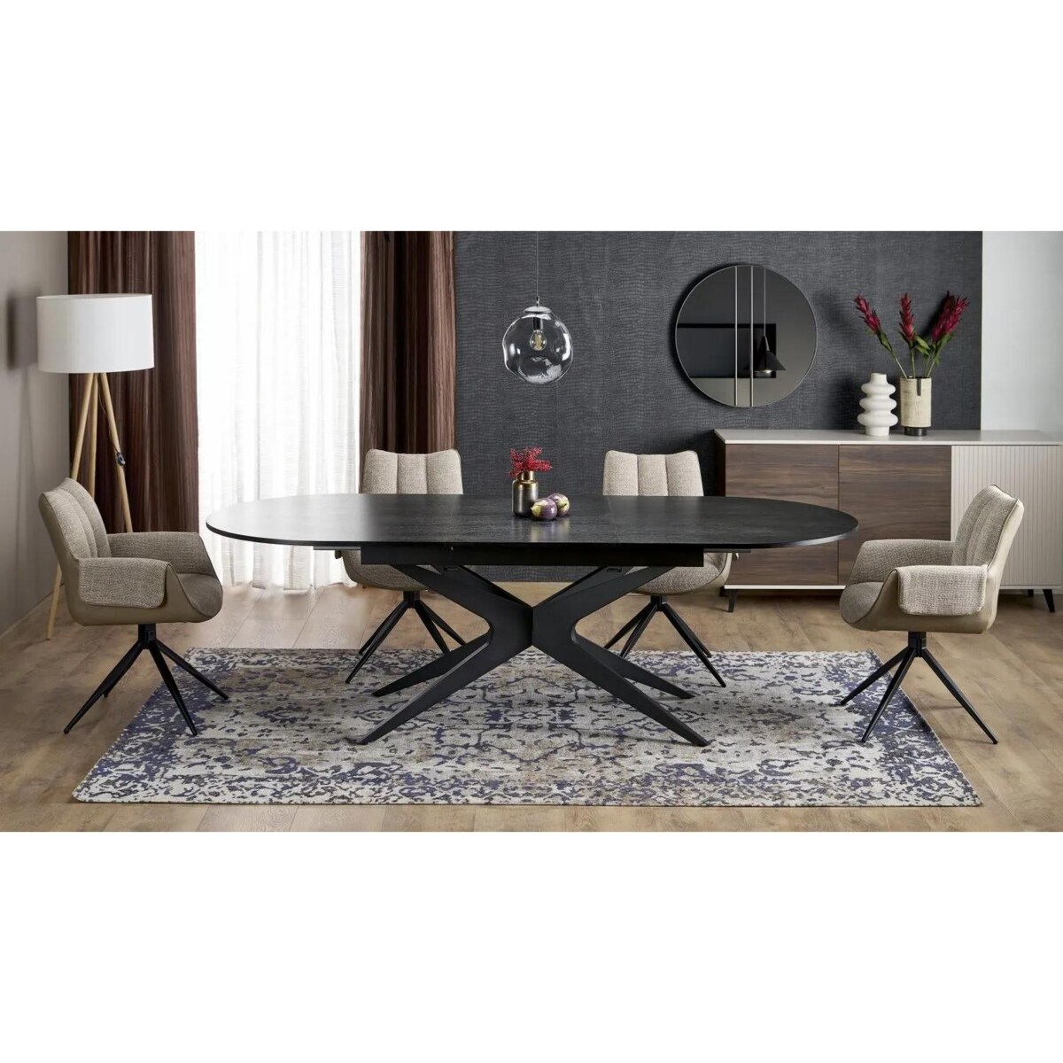 Stół rozkładany SANDRO 180(240)x100 czarny