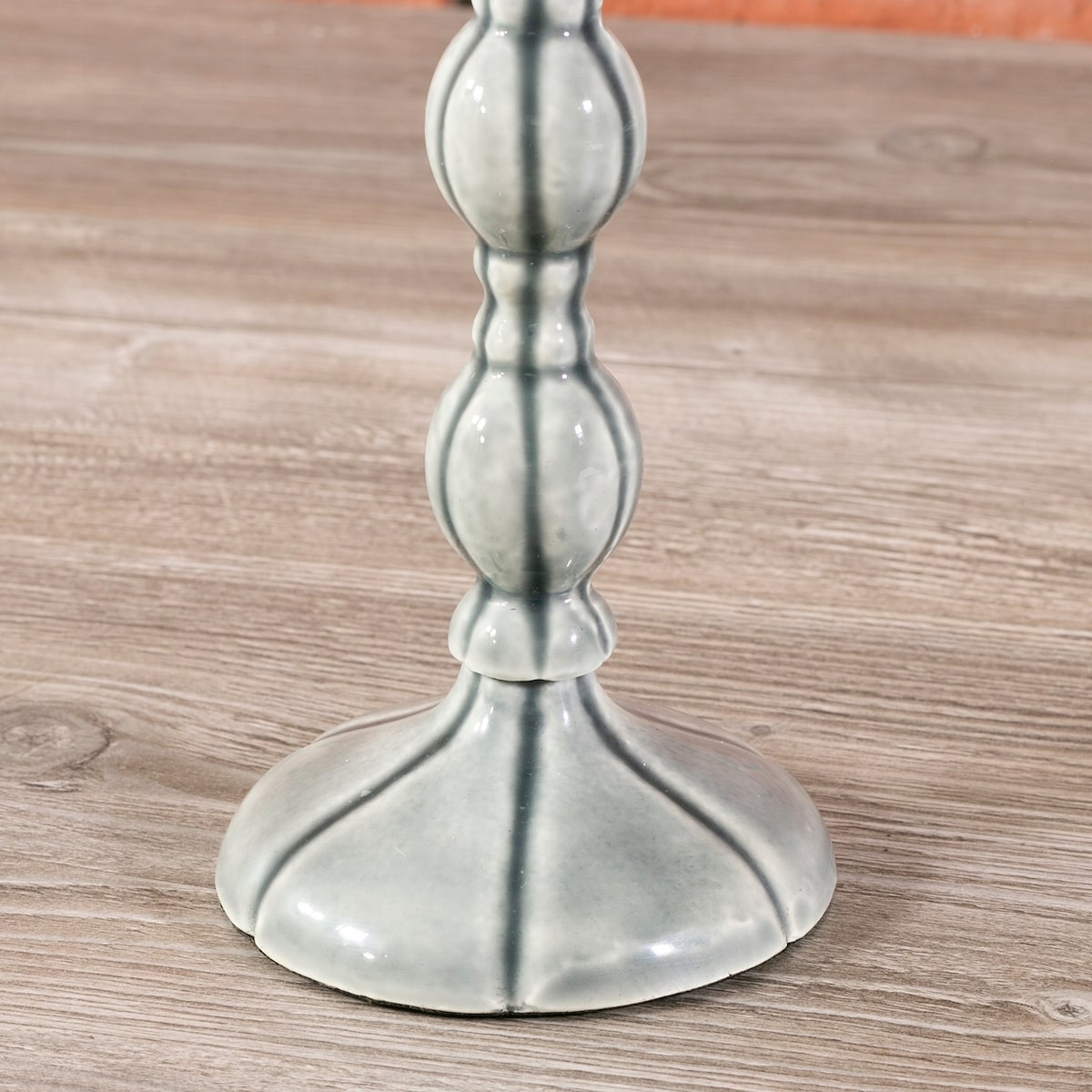 ŚWIECZNIK ALUMINIOWY styl retro szary 19cm