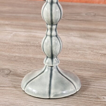 ŚWIECZNIK ALUMINIOWY styl retro szary 19cm