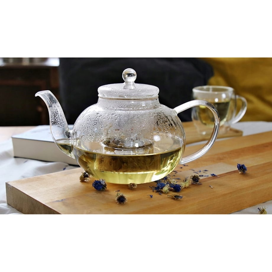 Dzbanek Szklany Zaparzacz do Herbaty z Filtrem 1 l Czajnik i mbryk Duży