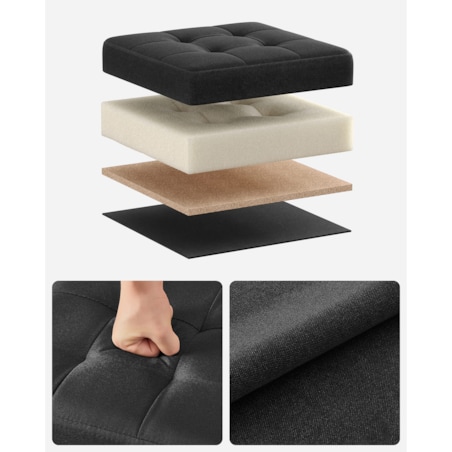 Pufa Siedzisko do sypialni pokoju przedpokoju Czarna