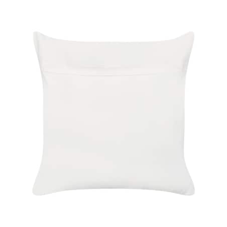2 bawełniane poduszki dekoracyjne haftowana w kwiaty 45 x 45 cm białe z beżowym LUDISIA