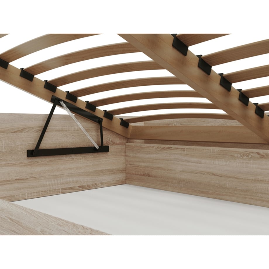 Łóżko z materacem do sypialni MOND 160x200- dąb sonoma