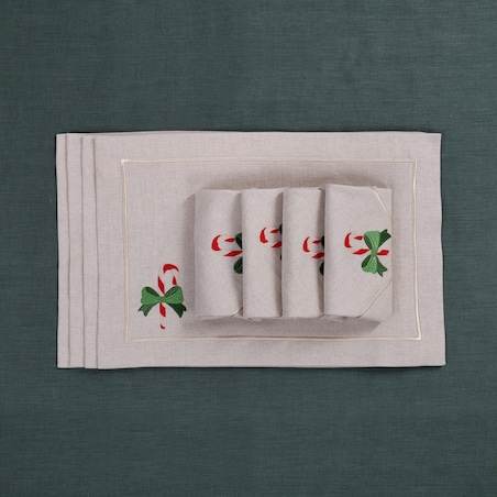 Podkładki Candy Cane Joyful Christmas Mirha – komplet 6 szt.
