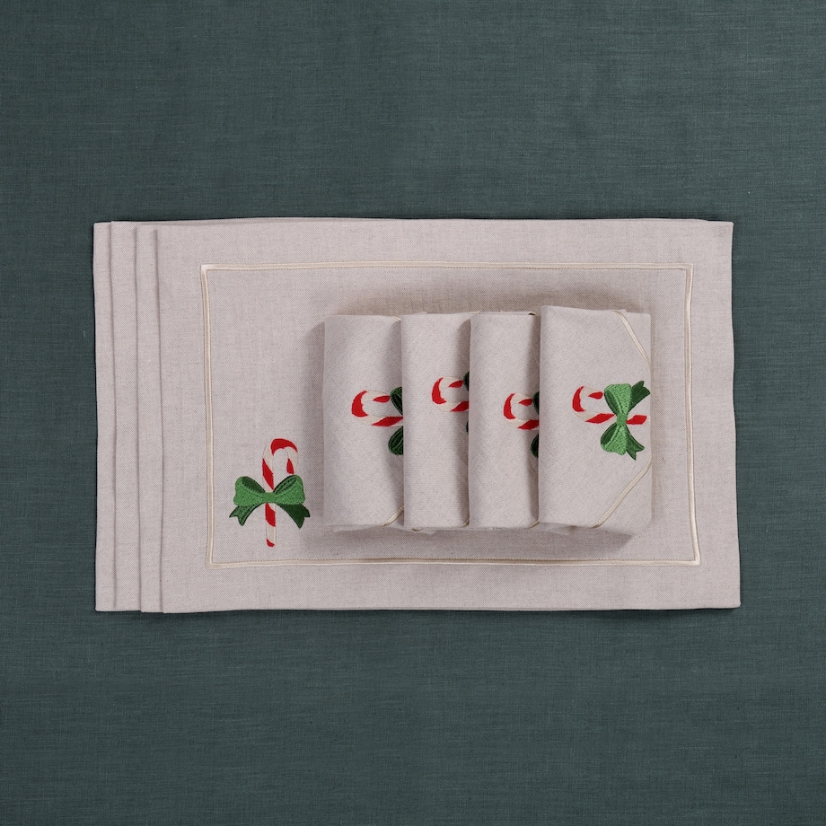 Podkładki Candy Cane Joyful Christmas Mirha – komplet 6 szt.
