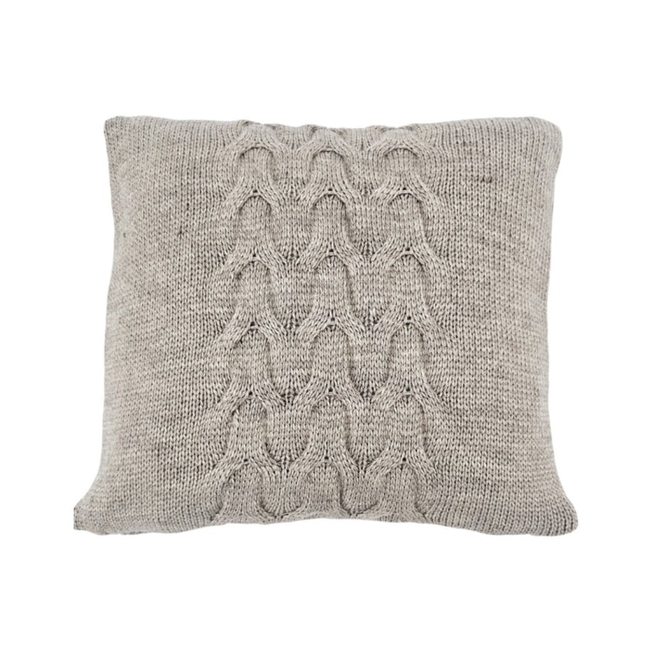 Poszewka dzianinowa na poduszkę z wełną 45x45 cm – AREZZO TAUPE