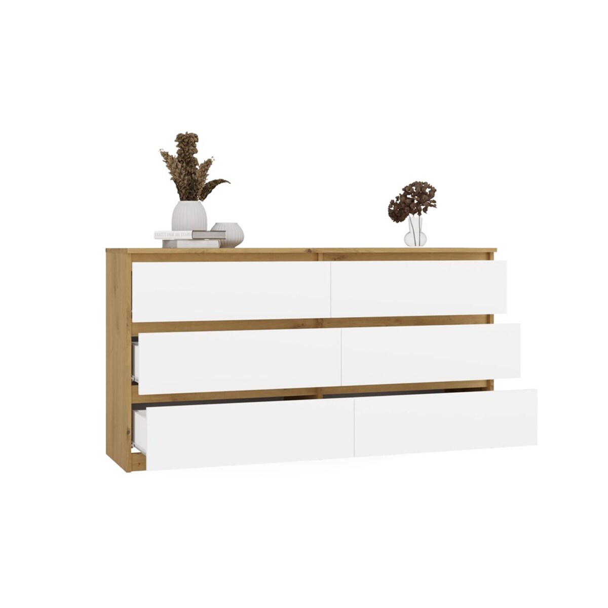 Komoda Malwa M6 140 Dąb Artisan Biały