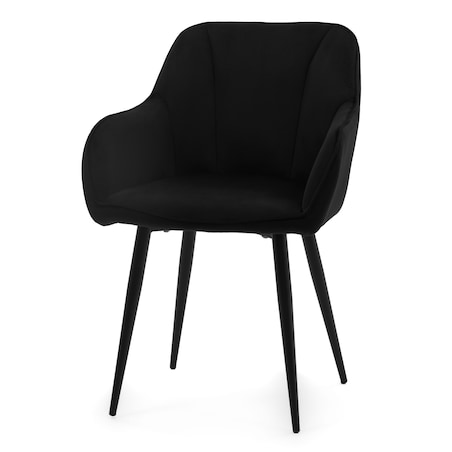 Krzesło tapicerowane welurowe LAGO velvet aksamit czarne