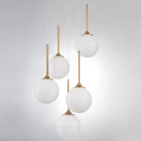 Loftowa LAMPA wisząca PEREZ LE41752 Luces Exclusivas szklana OPRAWA kaskada ZWIS modernistyczny biały złoty