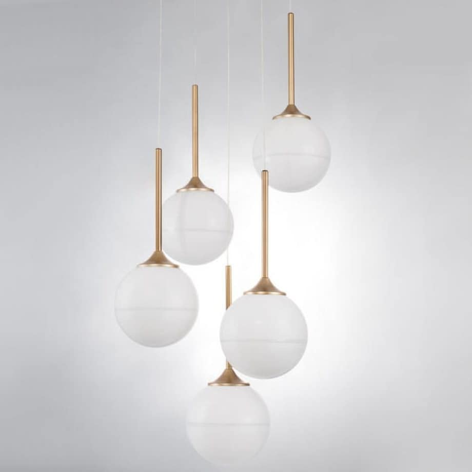 Loftowa LAMPA wisząca PEREZ LE41752 Luces Exclusivas szklana OPRAWA kaskada ZWIS modernistyczny biały złoty