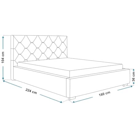 Łóżko tapicerowane 160x200 BEN 17 do sypialni z pojemnikiem- granatowe