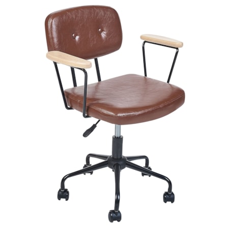 Krzesło biurowe regulowane ekoskóra brązowe ALGERITA