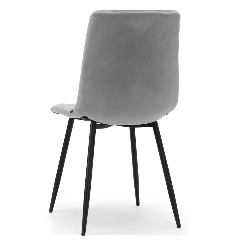 Krzesło tapicerowane pikowane welurowe do salonu jadalni PARMA jasnoszara