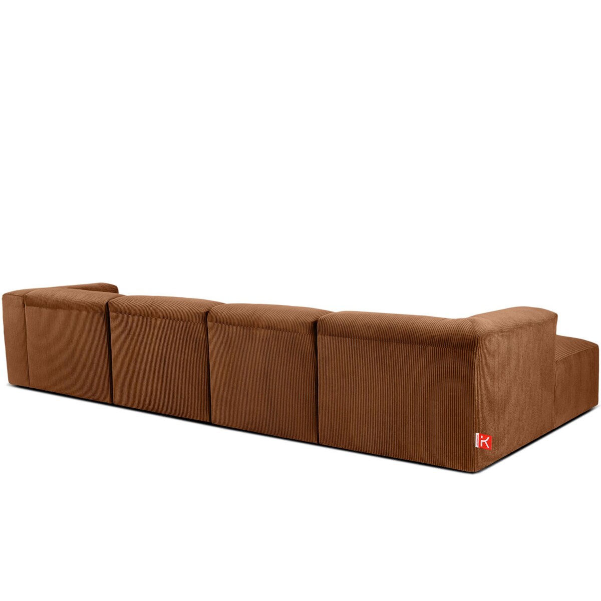 KONSIMO BUFFO Sofa narożna lewa 6-osobowa z wyjątkowo miękkim siedziskiem, kolor rudy